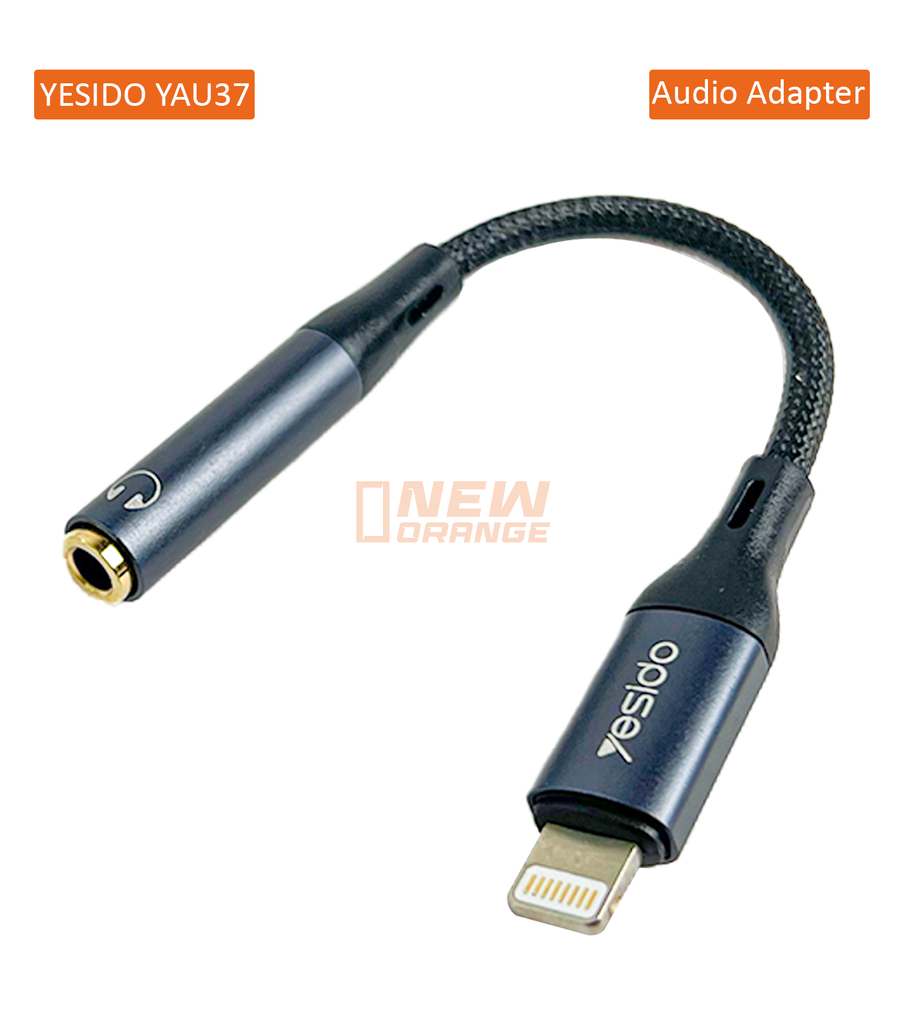 [YAU37] YESIDO Câble adaptateur audio Lightning vers 3,5 mm alliage d'aluminium et nylon pour iPhone