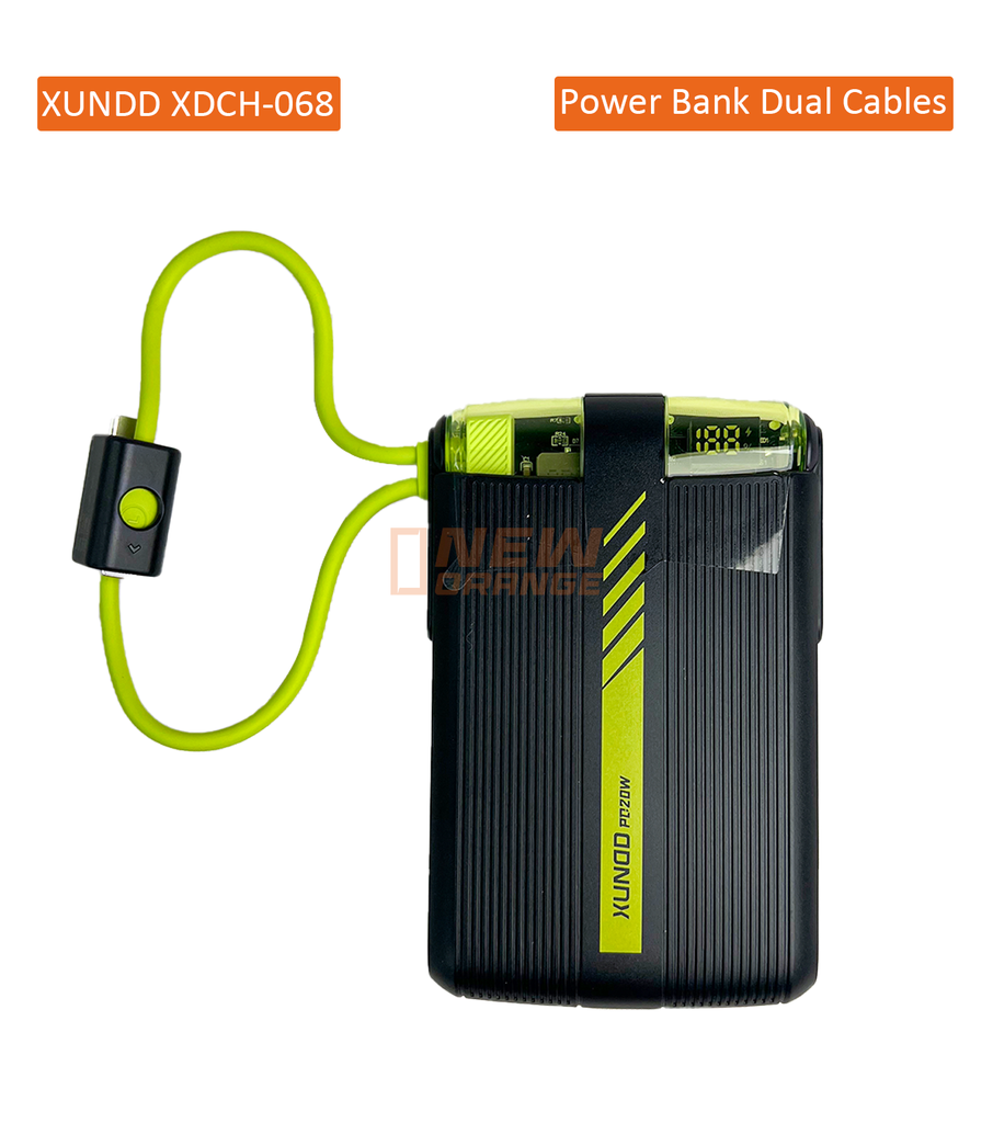 [XDCH-068] XUNDD XDCH-068 Power Bank 20W 10 000mAh avec écran numérique et 2 câble Type-C / Lighting