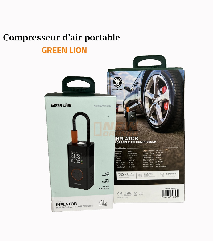 [GTI-01] Compresseur d’air portable – GREEN LION