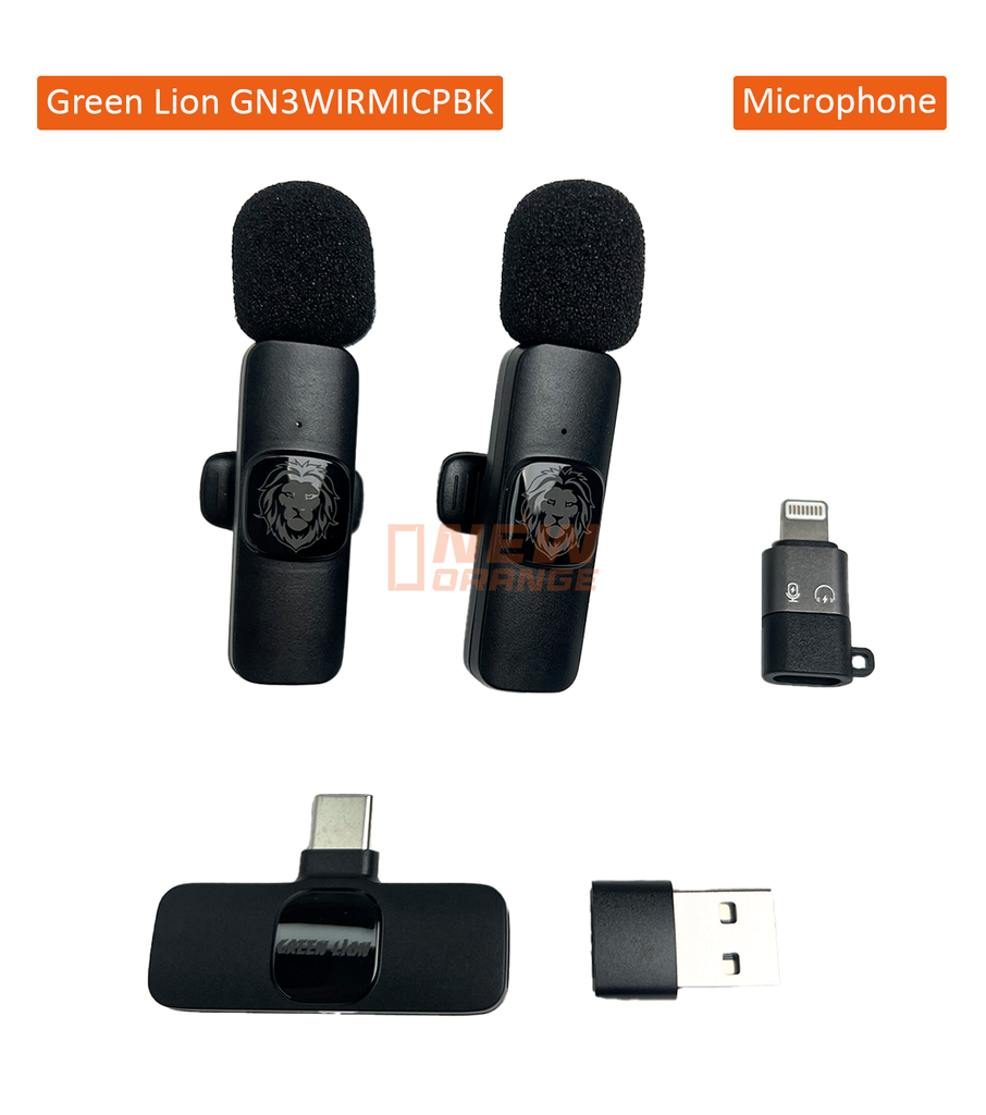 [GN3WIRMICPBK] Green Lion Microphone Numérique en Silicone 3 en 1 USB-A / USB-C / Lightning