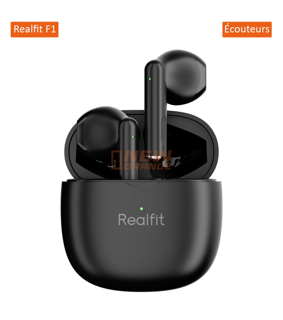 [F1] RealFit F1 Écouteurs Bluetooth 5.3 – Noir