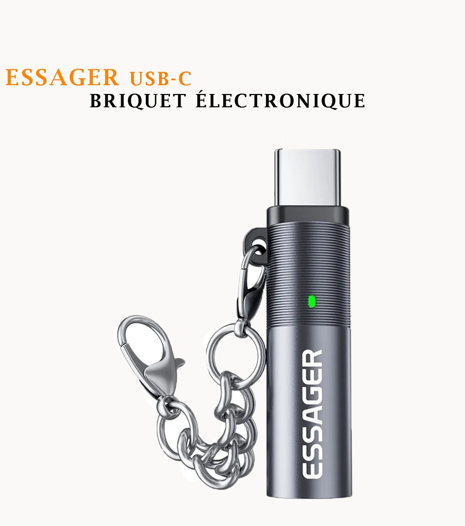 [E11590] Briquet électronique USB-C – ESSAGER