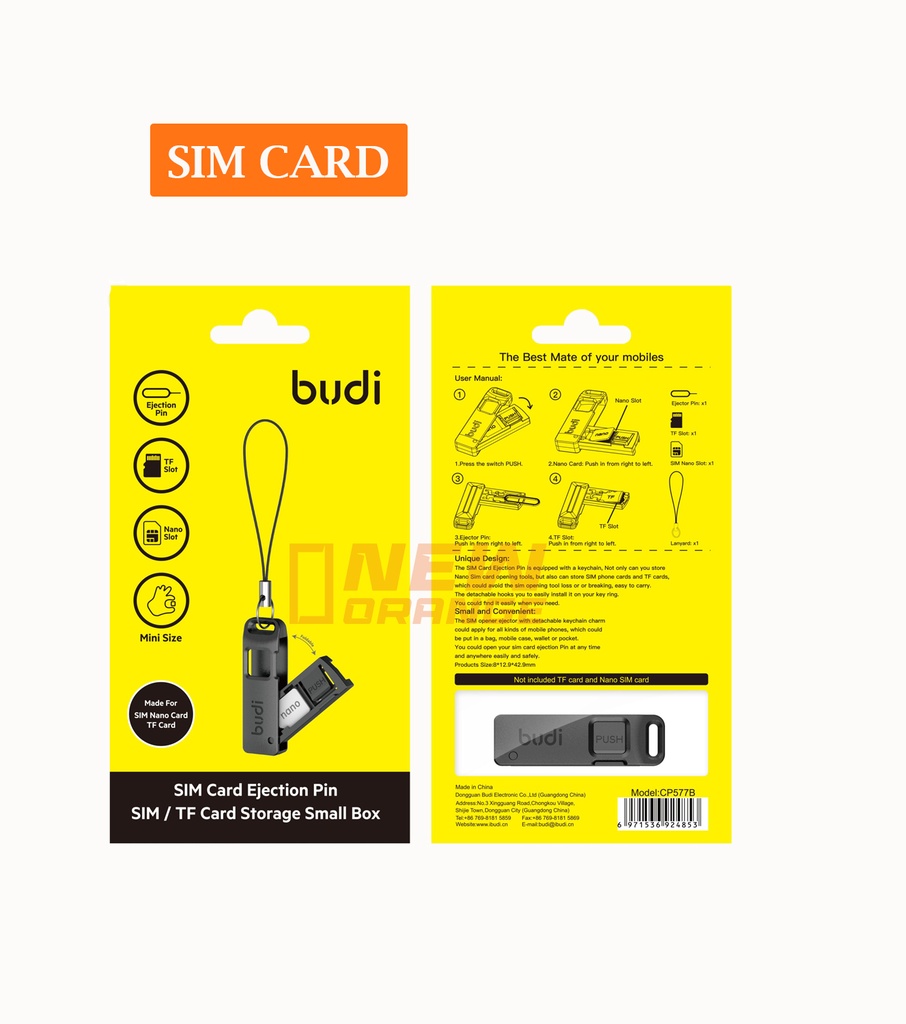 [CP577B] Boîte de rangement multifonction pour cartes SIM & outil d’éjection
