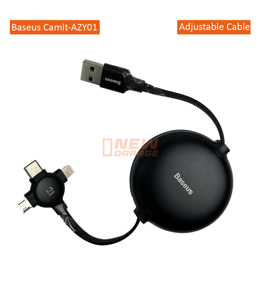 [CAMLT-AZY01] Baseus Câble 3 en 1 AJUSTABLE Micro-USB, Type-C et Lightning Connectors