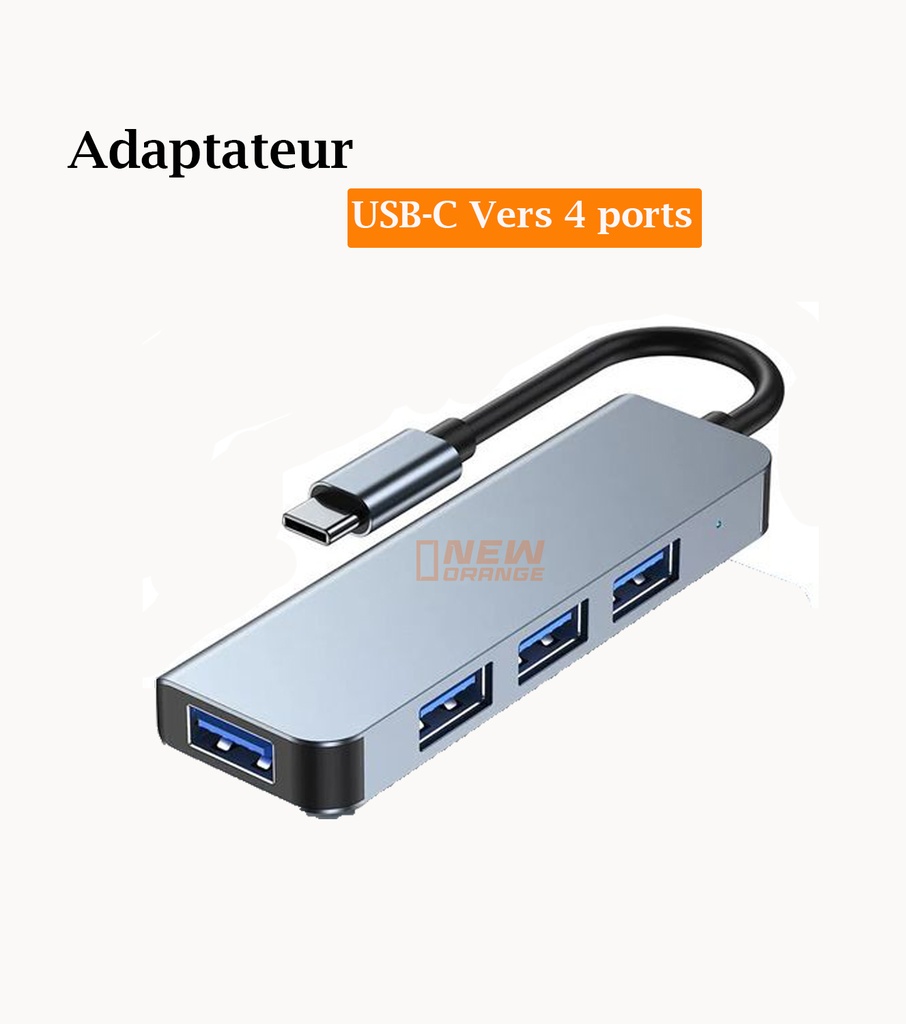 [BC1] Adaptateur USB-C Vers 4 ports USB3.0 [ 4EN1 ]Pro-Techr