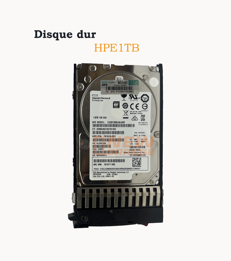 [1TB] Disque dur sreveur HPE1TB 12G SAS 7.2K SFF 2.5