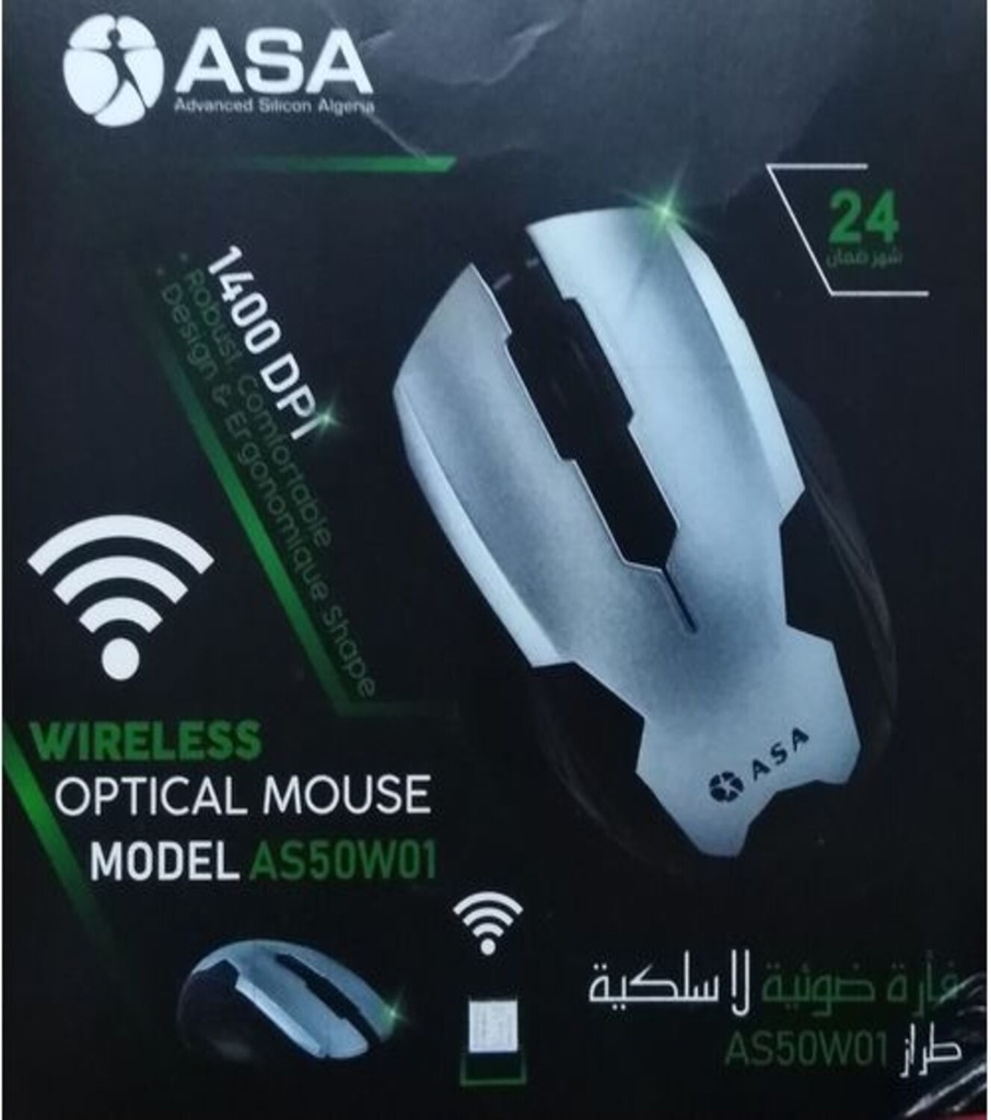 [NOREF058] Asa Souris Sans Fil Noir- As50W01