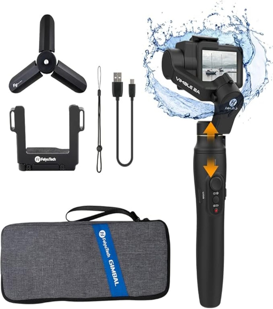 [NOREF220] Feiyu Vimble 2A : Gimbal avec Perche Télescopique Intégrée pour Caméra Sportive