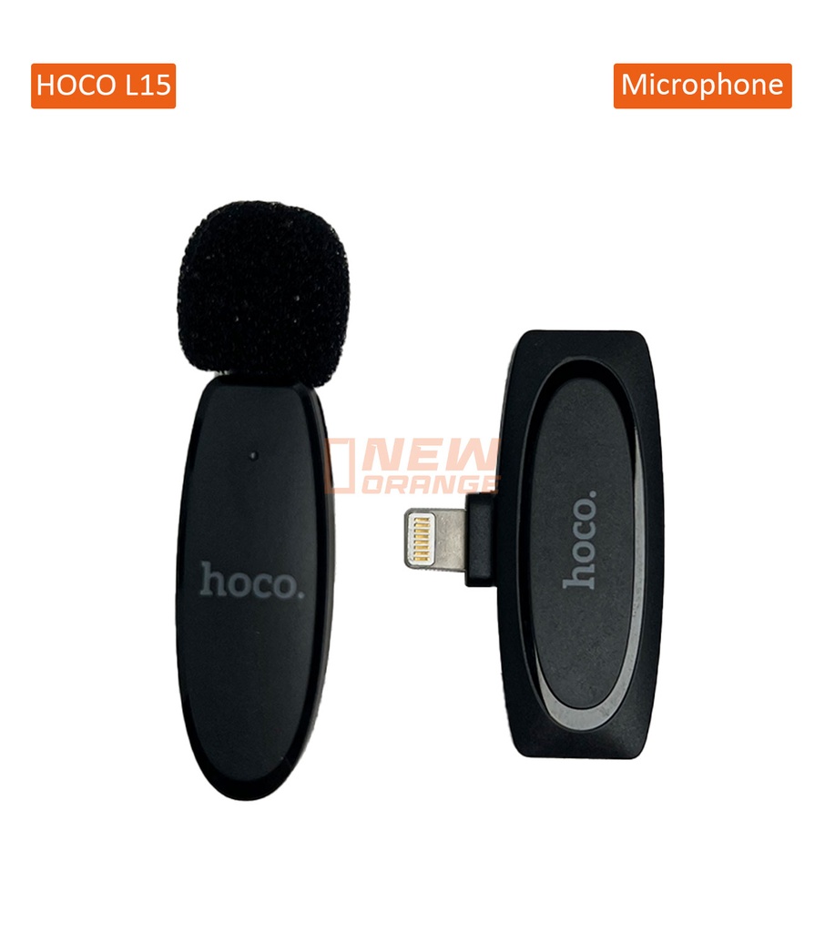 [NOREF258] HOCO L15 Microphone numérique cravate sans fil Lightning Type-IP – noir