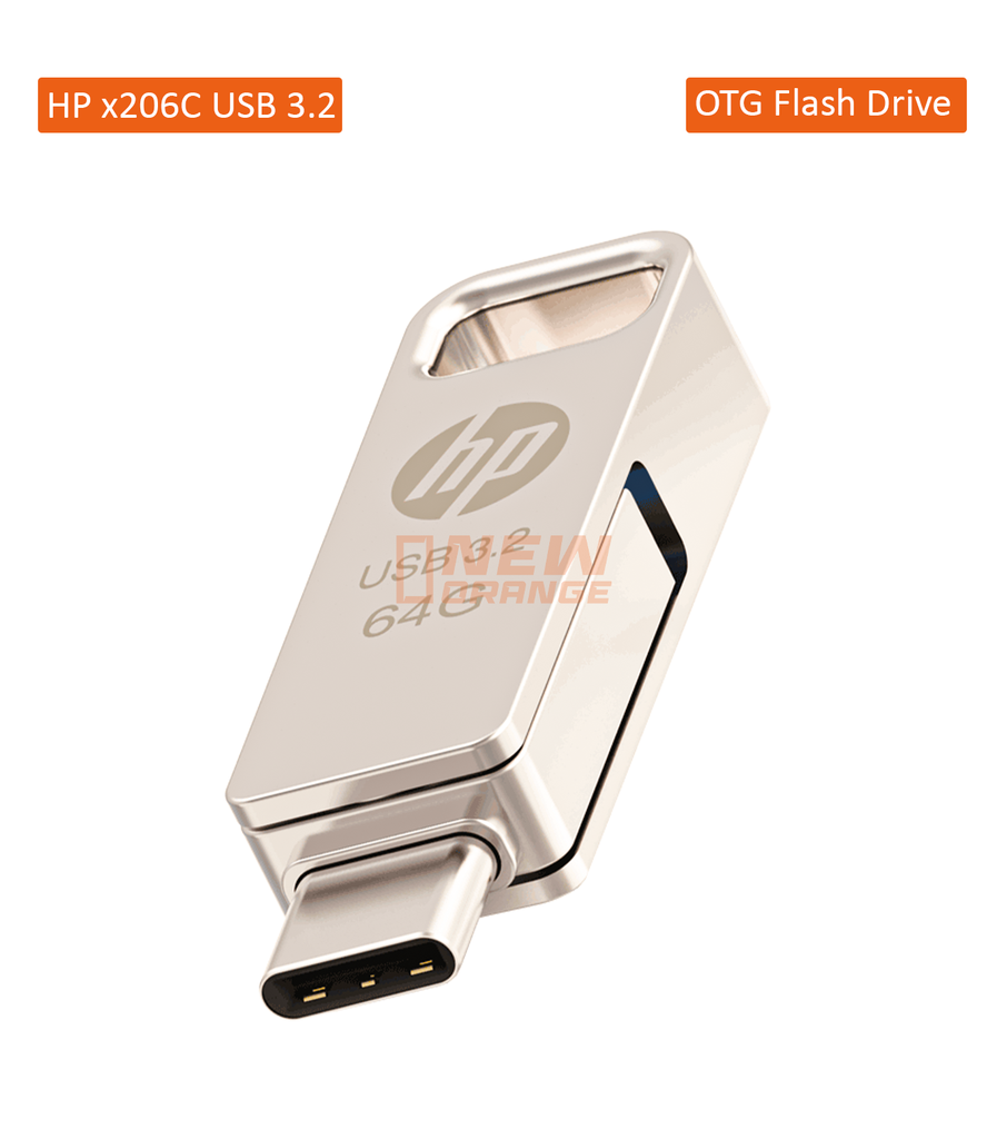 [NOREF266] HP 64GB x206C Clé USB en métal OTG 3.2 Type-C / Type-A ORIGINAL