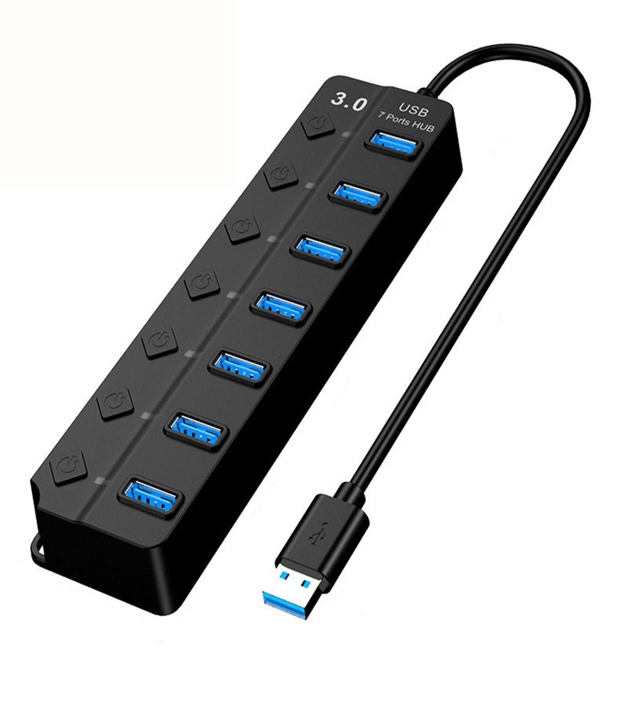 [NOREF277] Hub USB 3.0 à 7 ports, hub de données, répartiteur USB avec hub de câble de 30 cm, puce de niveau industriel, haute stabilité, ordinateurs portables, ultrabooks et PC