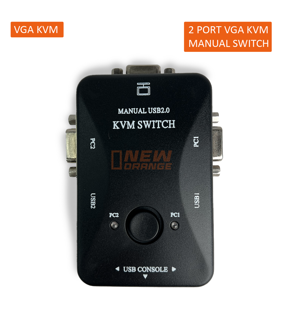 [NOREF367] Mini Commutateur KVM VGA/USB - 2 Ports Manual Switch