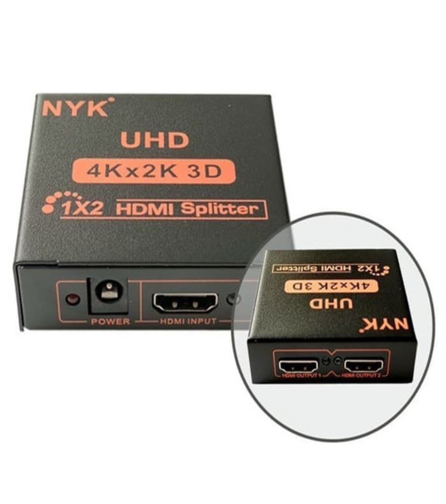 [NOREF388] NYK HDMI Splitter 2 Port 1-2 HDCP Full HD 3D 4Kx2K 4K x 2K UHD spliter