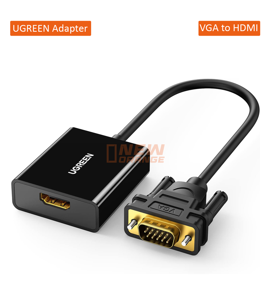 [NOREF568] UGREEN VGA vers HDMI Adaptateur avec 3.5mm Audio Jack, 1080p Full HD, Gold-Plated Connector, Plug &amp; Play