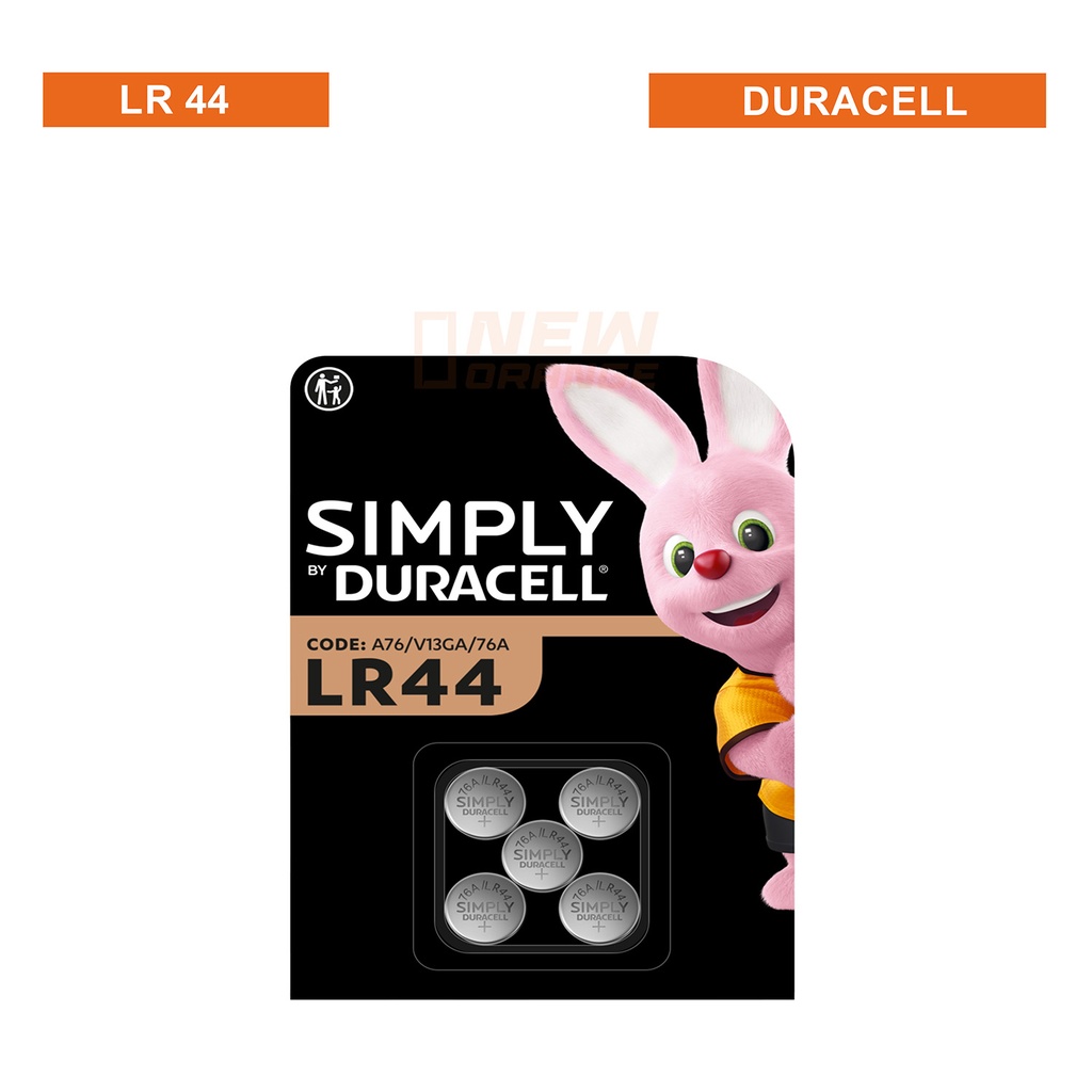 [REF-15821] DURACELL LR44 Piles alcalines spéciales 1,5V (A76) (Lot de 5)