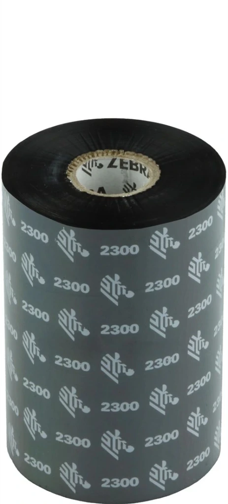 [2300 Wax Ribbon] Zebra 2300 Wax Ribbon for Z4M / ZM400 / ZT410 / ZT411 Black wax ribbon, 110 mm x 450 m, outside wound