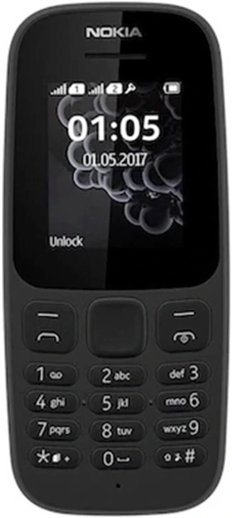 [1GF019CPA2AD] Nokia 105 - Téléphone portable débloqué GSM (Ecran 1,8 pouces, ROM 4Mo, Double SIM)