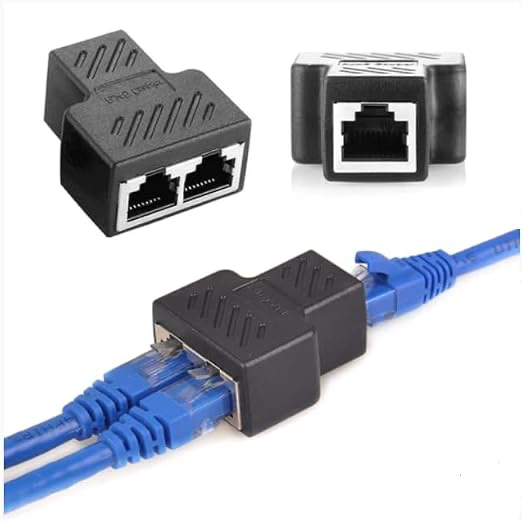 [RJ45-2RJ45] 1 To 2 Ways RJ45 Ethernet LAN Network Splitter Double Adapter Ports Coupler Connector Extender Adapter Plug Connector Adapter