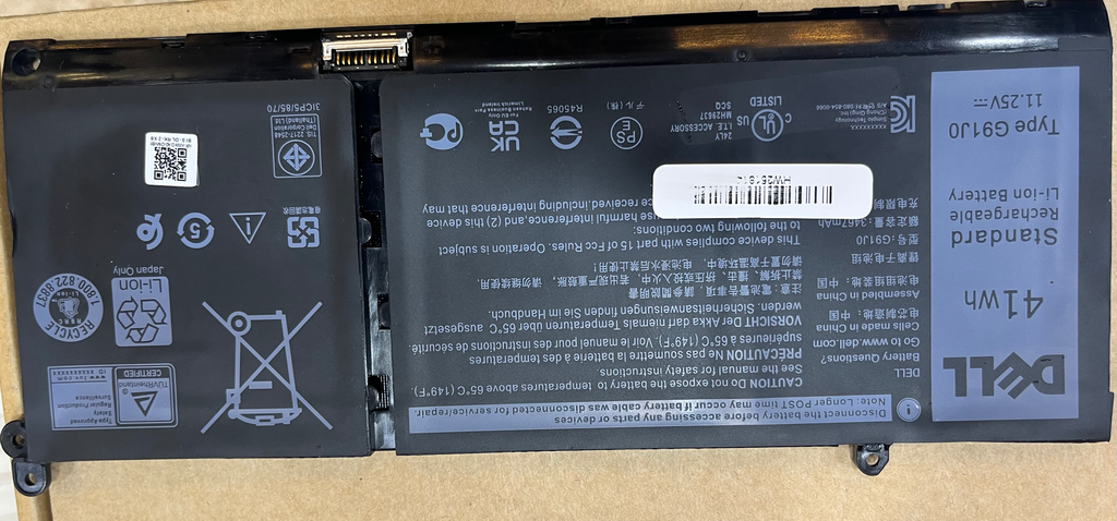 [G91J0] BATTERIE LAPTOP DELL 41WH TYPE G91J0 Dell Latitude 3320 3420 3520 Inspiron 5410 5418 3510 3511 3515 5515 Vostro 5510 5515 Series(11.25V 41Wh)